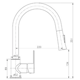 Aqua-Su "Fyon" Spültisch-Einhebelmischer (Niederdruck, herausziehbar, chrom)